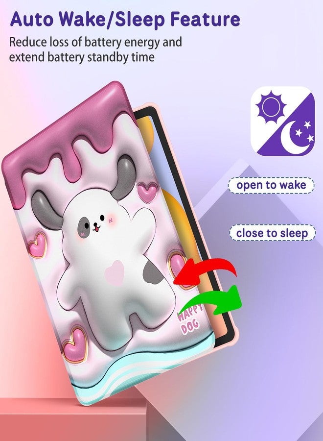 Kidcube جراب Kidcube لجهاز سامسونج جالاكسي تاب إس 6 لايت مقاس 10.4 بوصة (2022/2020) للنساء والفتيات والأطفال، غطاء أنيق مزود بحامل قلم رصاص، بتصميم كلب كرتوني لطيف، وحامل دوار، مناسب للمراهقين، موديلات SM-P610/P613/P615/P619 - Image 5